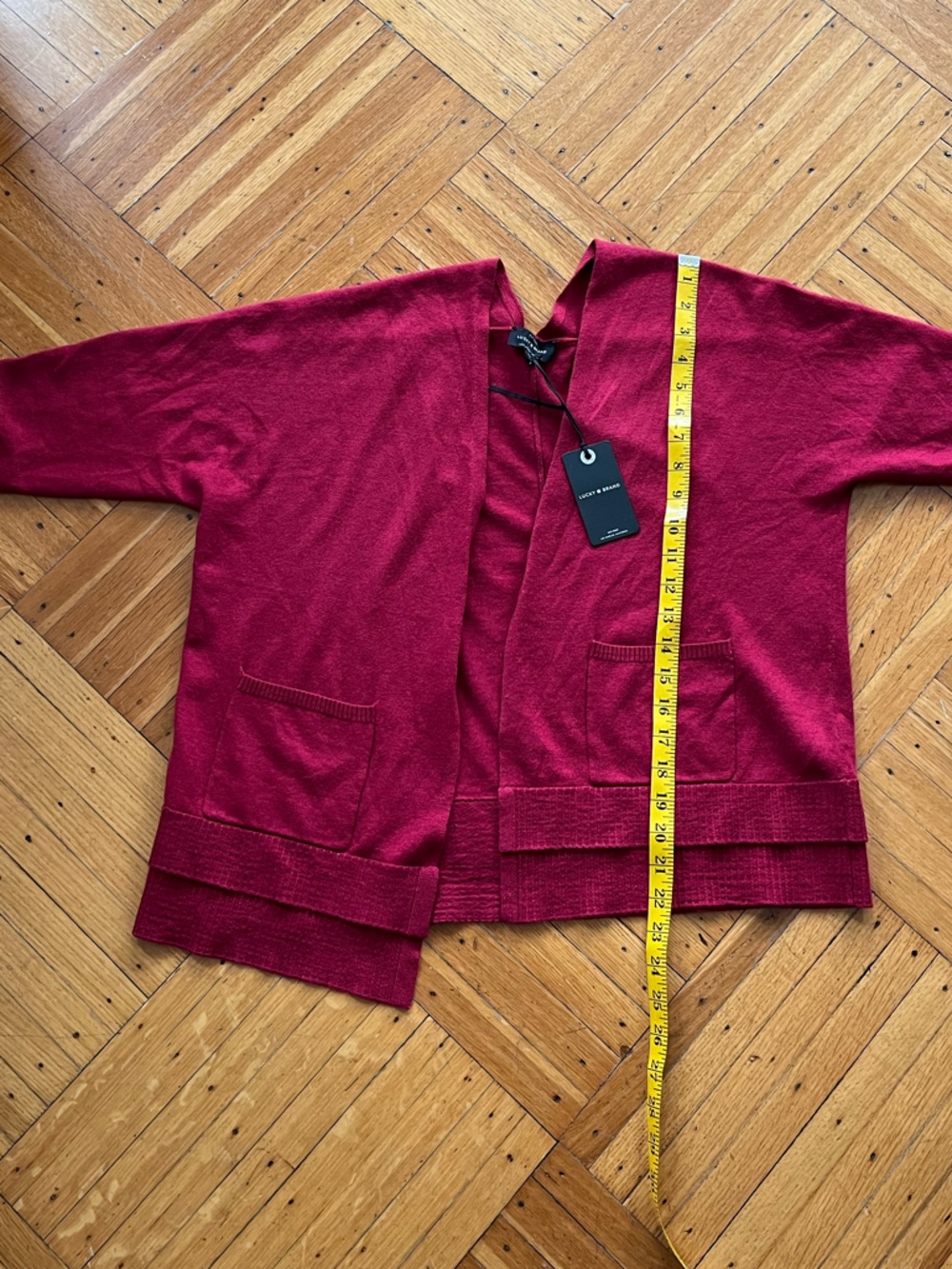 Lucky Brand • NWT Wool Dolman Sleeve Ruby Open Cardigan